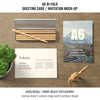 A6 Bi-Fold Greeting Card Mockup With Basil Psd