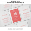 A6 Bi-Fold Invitation Card Mockup Psd