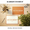 A6 Landscape Flyer Mock-Up With Wooden Pencils Psd