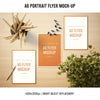 A6 Portrait Flyer Mock-Up Of Three Psd