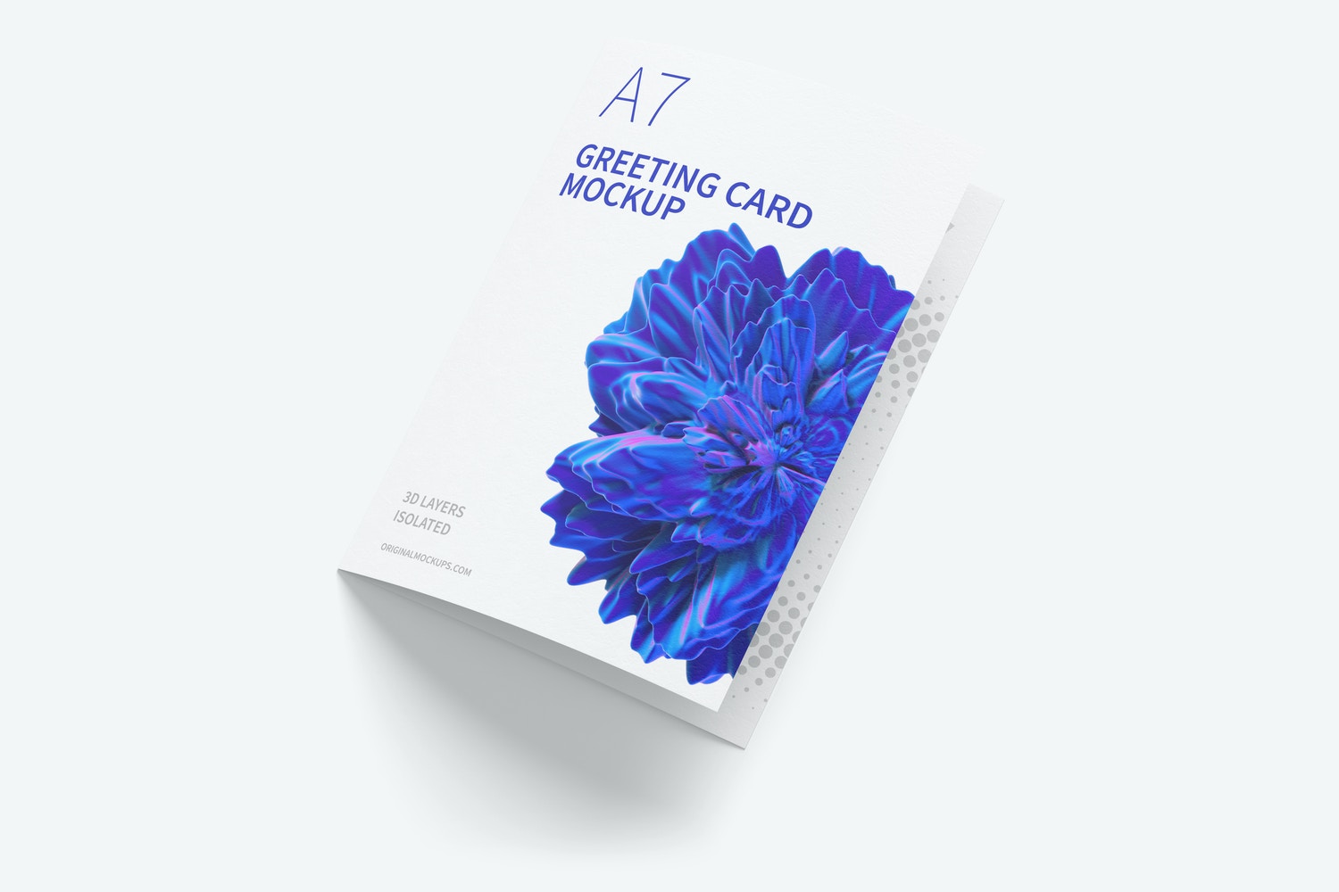 A7 Greeting Card Mockup, Closed, Left View