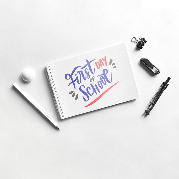 Above View Arrangement With Back To School Products Psd