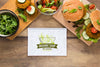 Above View Arrangement With Burgers And Notebook Psd