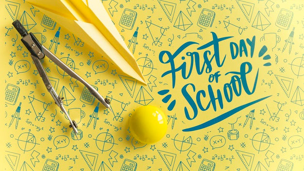 Above View Arrangement With Paper Airplane And Compass Psd