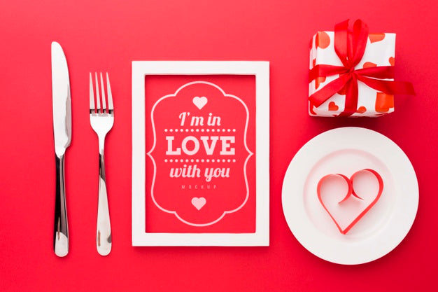 Above View Arrangement With Present Psd