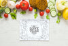 Above View Arrangement With Vegetables And Notebook Psd