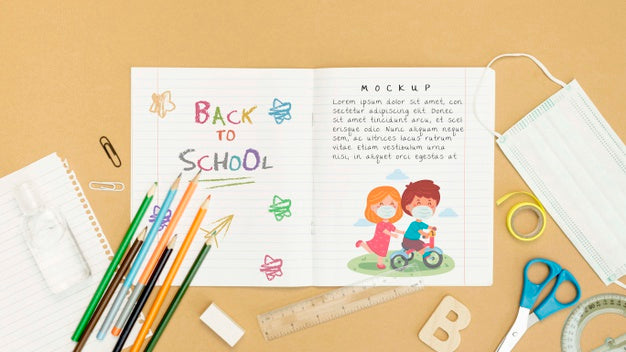 Above View Back To School Concept Psd