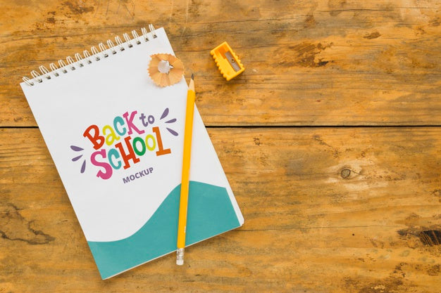 Above View Back To School Mock-Up Psd