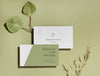 Above View Business Cards With Leaves Psd