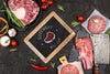 Above View Butcher Shop With Burgers Meat Psd