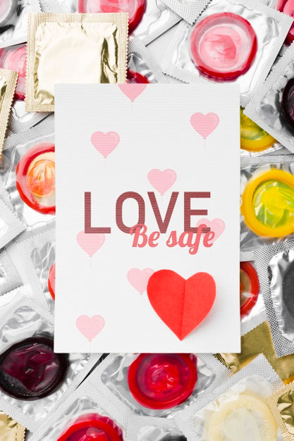 Above View Condoms Arrangement Psd