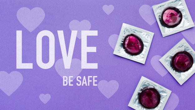 Above View Condoms Arrangement Psd