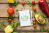 Above View Decoration With Vegetables And Fruits Psd