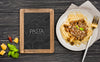 Above View Delicious Pasta On Plate Psd