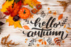 Above View Frame With Pumpkins And Copy-Space Psd