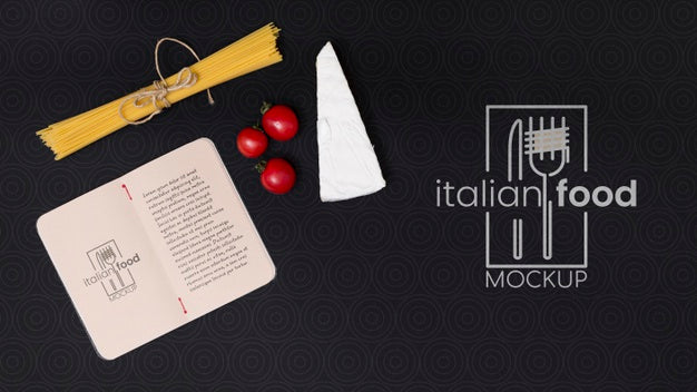 Above View Italian Food Concept With Pasta Psd