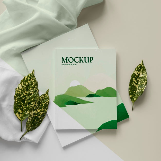 Above View Magazine And Plant Assortment Psd