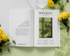 Above View Magazine And Plant Mockup Psd