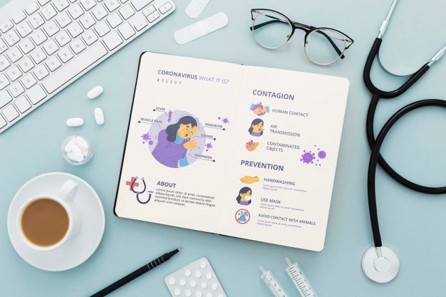 Above View Medical Desk Concept Psd