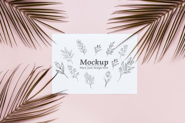 Above View Plants Arrangement Mock-Up Psd