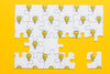 Above View Puzzle With Light Bulbs Psd