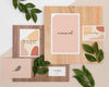 Above View Stationery With Leaves And Wood Psd