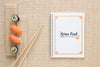 Above View Sushi With Chopsticks Psd