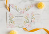 Above View Wedding Invitation With Flowers Psd