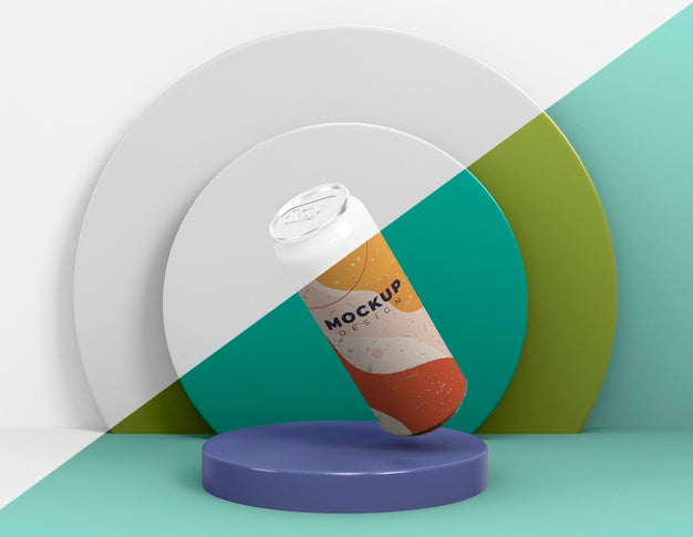 Abstract Can Packaging Concept Mock-Up Psd