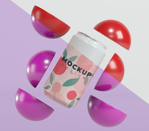 Abstract Can Packaging Concept Mock-Up Psd