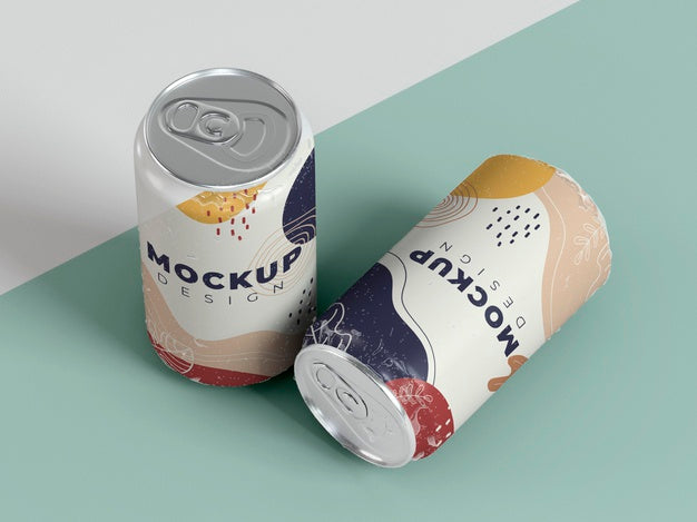Abstract Can Packaging Concept Mock-Up Psd