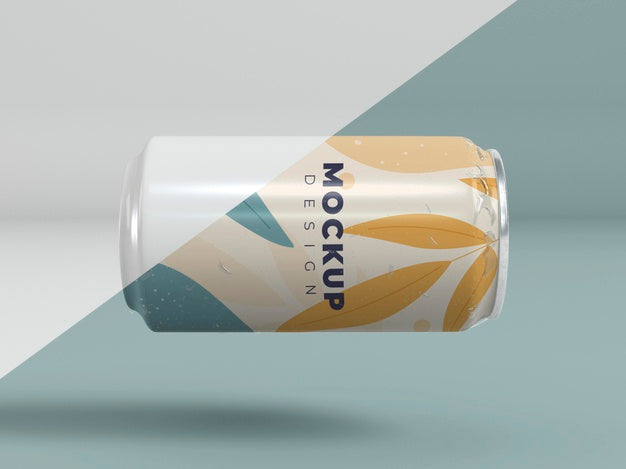 Abstract Can Packaging Concept Mock-Up Psd