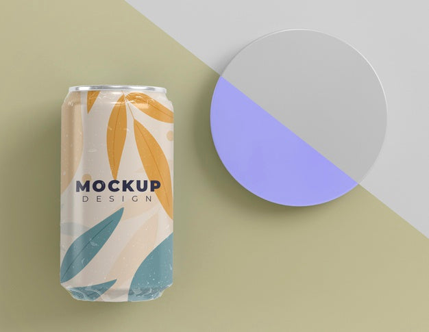 Abstract Can Packaging Concept Mock-Up Psd
