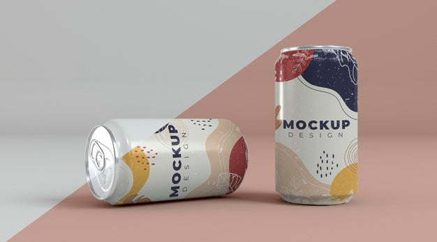 Abstract Can Packaging Concept Mock-Up Psd
