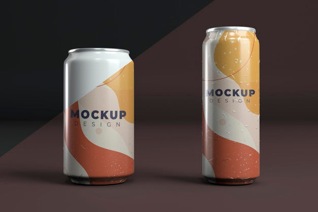 Abstract Can Packaging Concept Mock-Up Psd