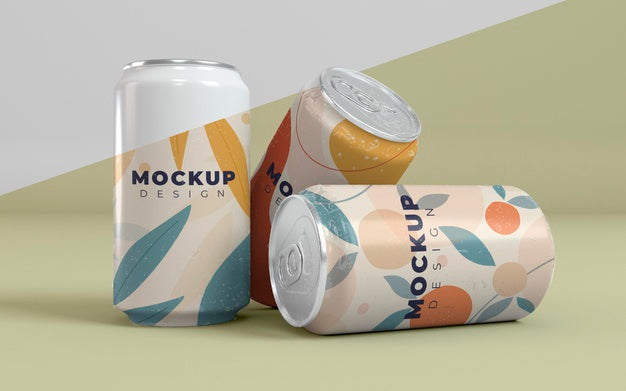 Abstract Can Packaging Concept Mock-Up Psd