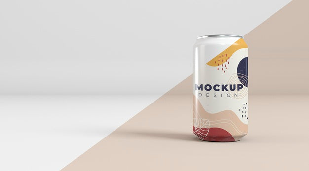 Abstract Can Packaging Concept Mock-Up Psd