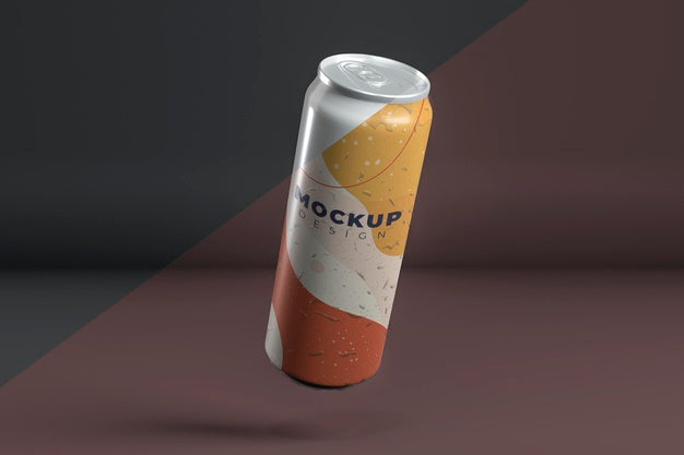 Abstract Can Packaging Concept Mock-Up Psd