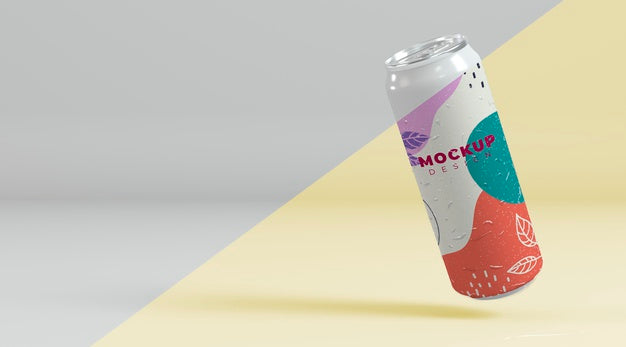 Abstract Can Packaging Concept Mock-Up Psd