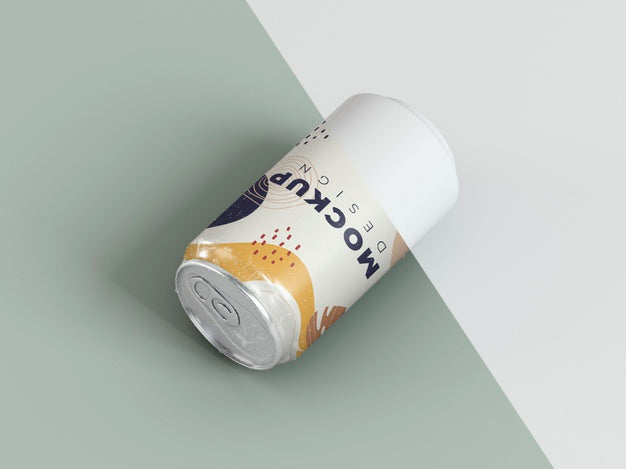 Abstract Can Packaging Concept Mock-Up Psd