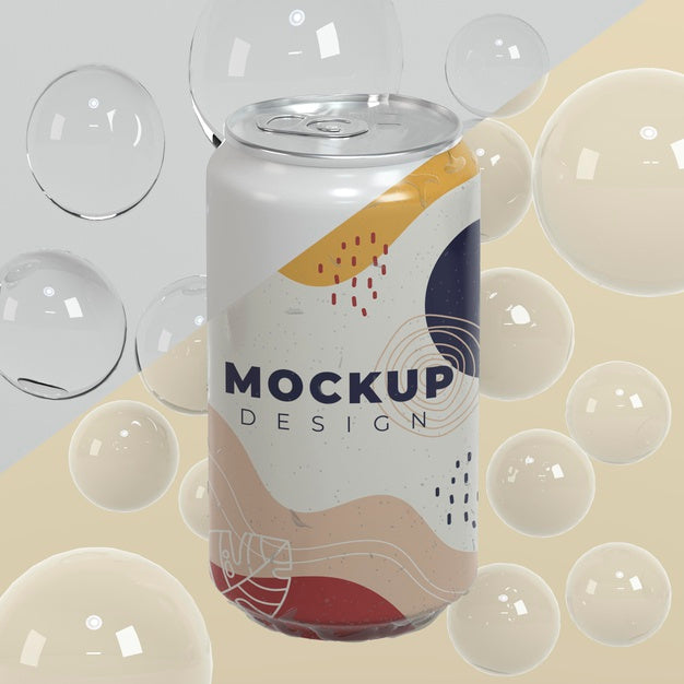 Abstract Can Packaging Mock-Up Psd