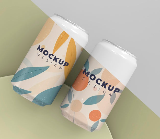 Abstract Can Packaging Mock-Up Psd