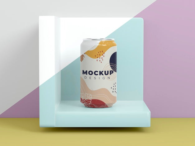 Abstract Can Packaging Mock-Up Psd