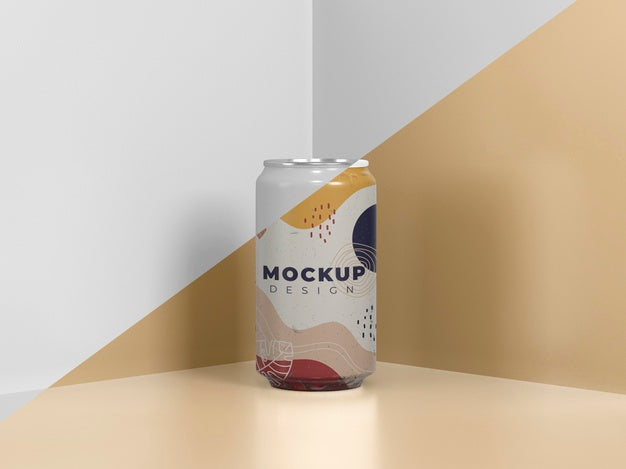 Abstract Can Packaging Mock-Up Psd
