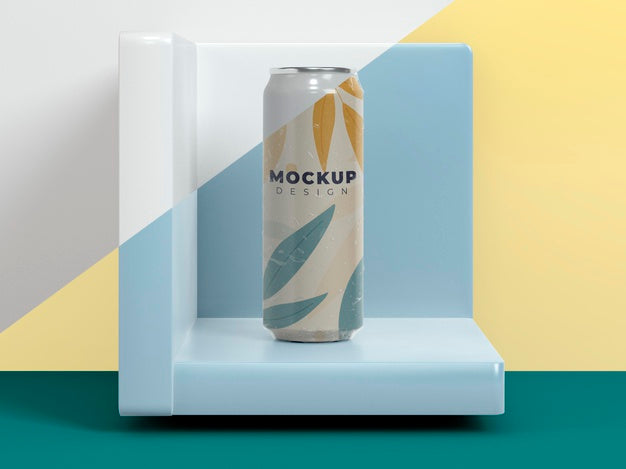 Abstract Can Packaging Mock-Up Psd