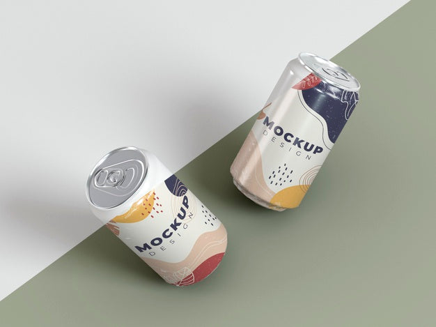 Abstract Can Packaging Mock-Up Psd