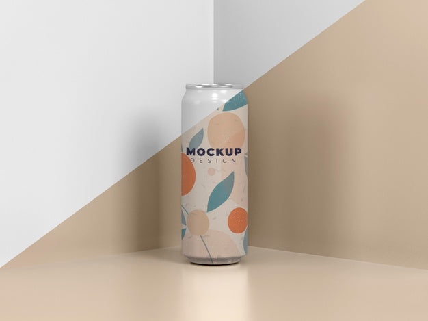 Abstract Can Packaging Mock-Up Psd