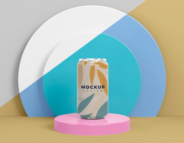 Abstract Can Packaging Mock-Up Psd