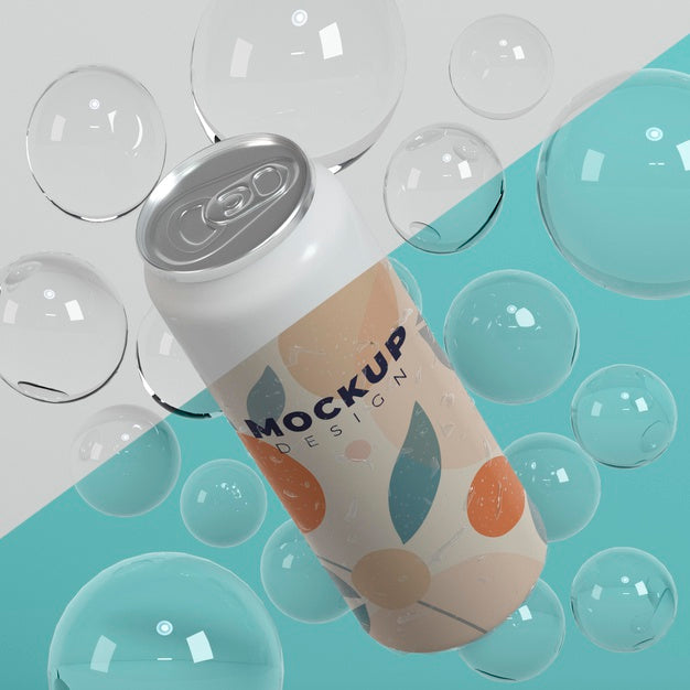 Abstract Can Packaging Mock-Up Psd