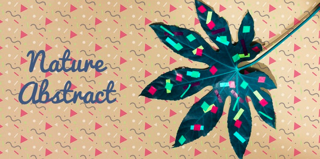 Abstract Drawing On Plant Leaves Psd